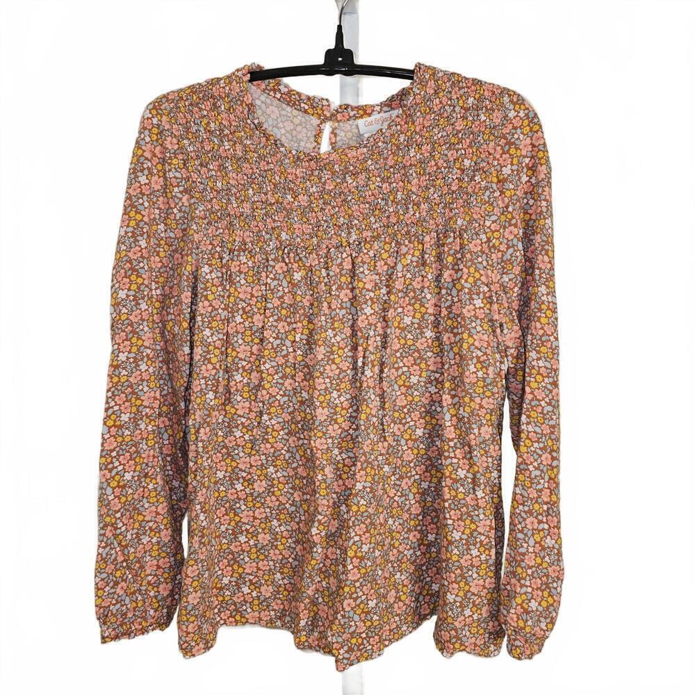 Cat & Jack XL (14/16) Floral Long Sleeve Blouse